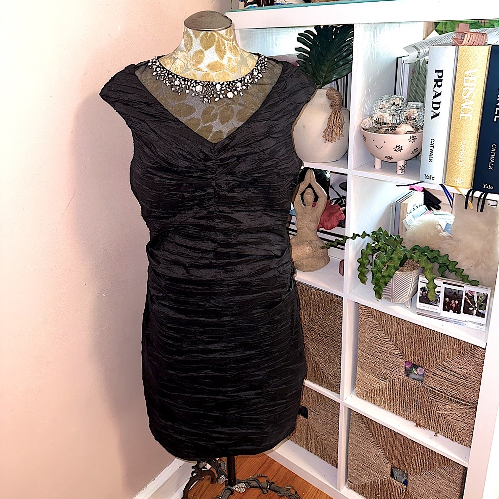Embellished Ruched Cocktail Dress